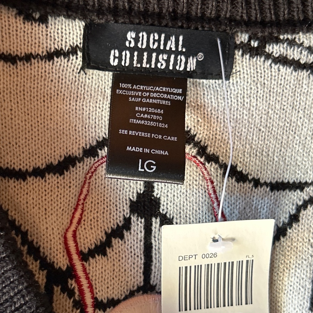 Social Collison Monster Eyeball Spider Halloween Cardigan Women Hot Topic Large - Picture 5 of 14